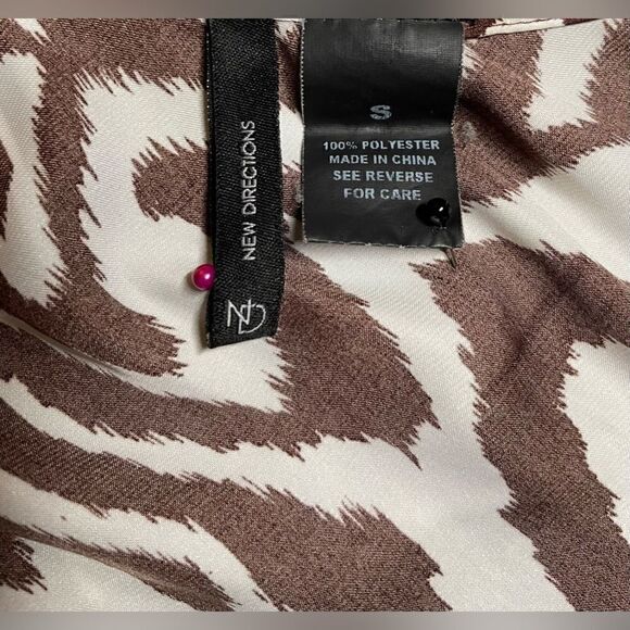 New Directions Animal-Like Brown Print Layered Ruffles Size Small EPC - Picture 6 of 7
